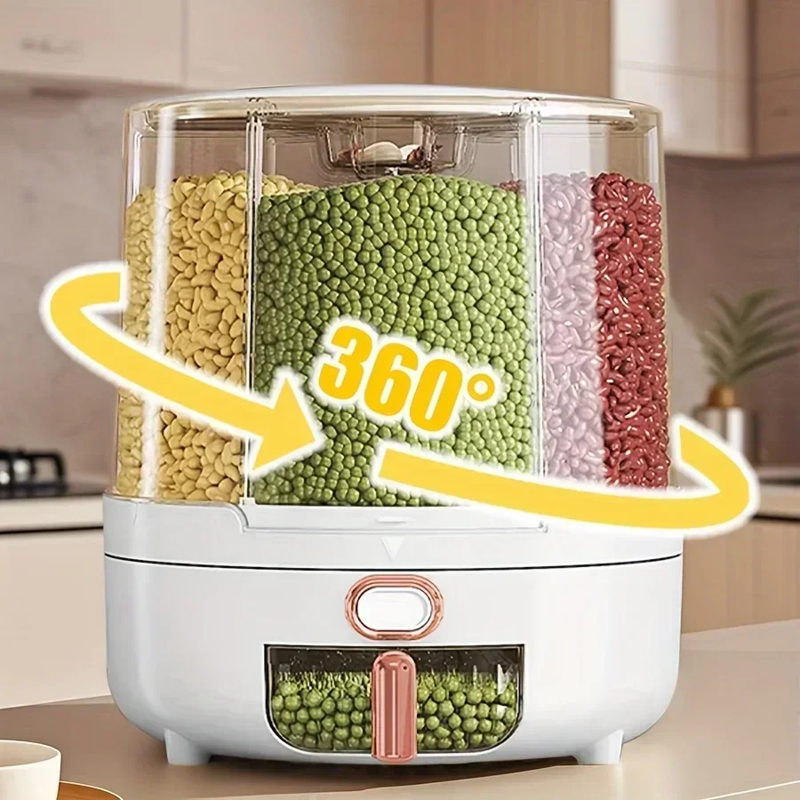 Food Storage Meals - 6-Compartment 360° Rotating Airtight Food Storage