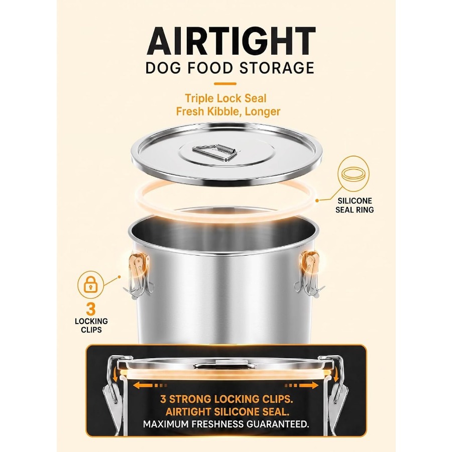 35LBS Airtight Stainless Steel - огляд і ціна Food Storage Containers