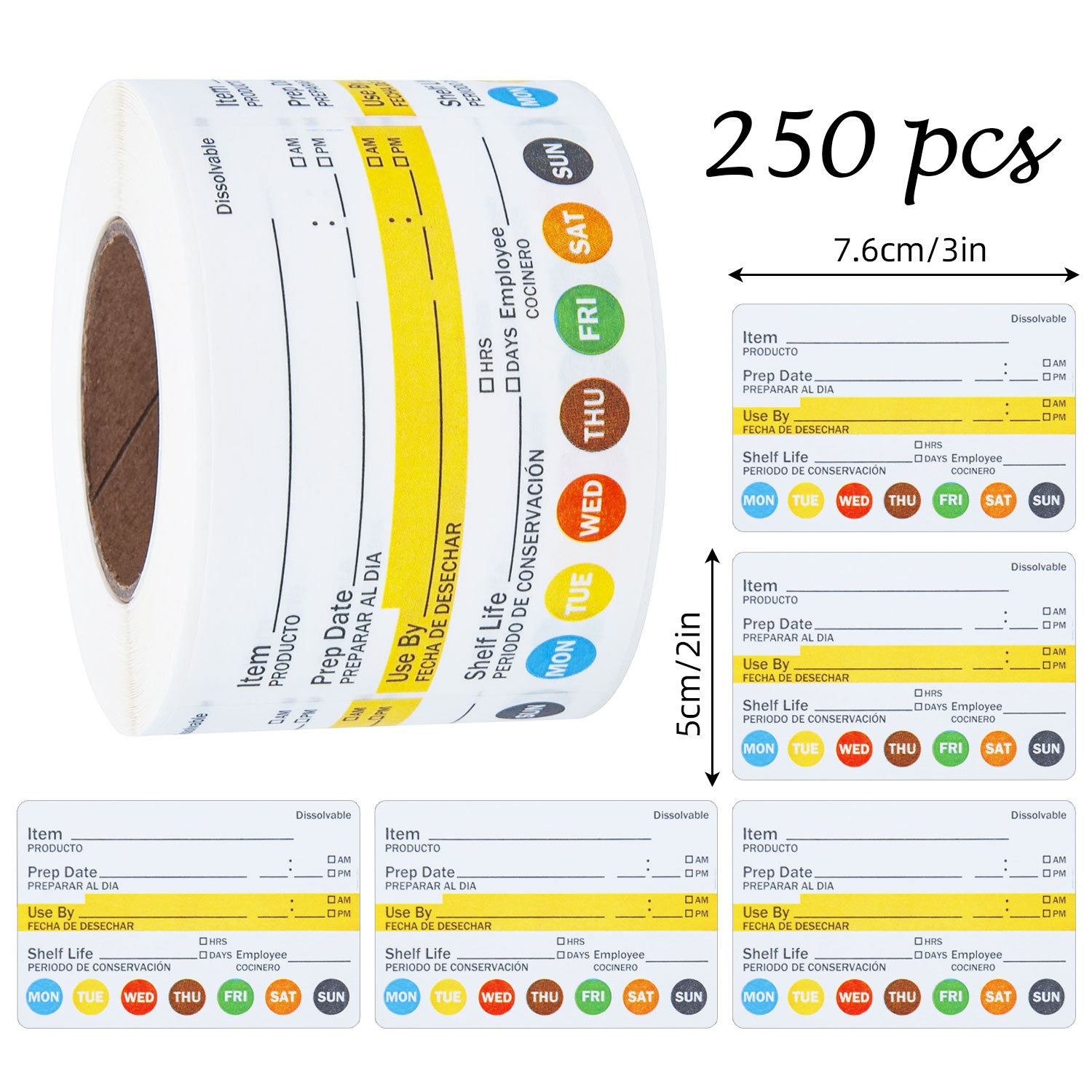 250Pcs/Roll Food Date Labels W - огляд і ціна Food Storage Labels