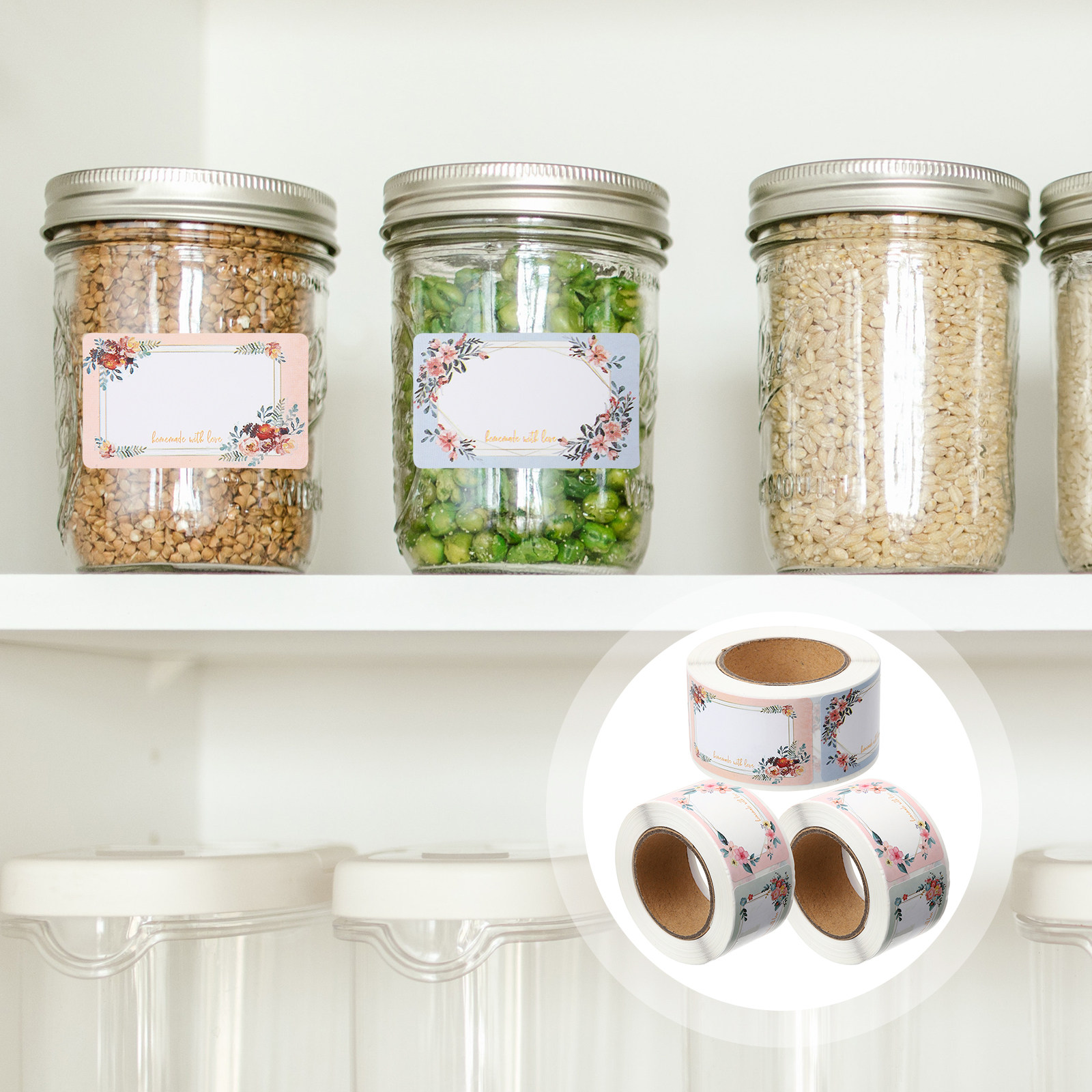 3 Rolls Blank Name Sticker Lab - огляд і ціна Food Storage Labels