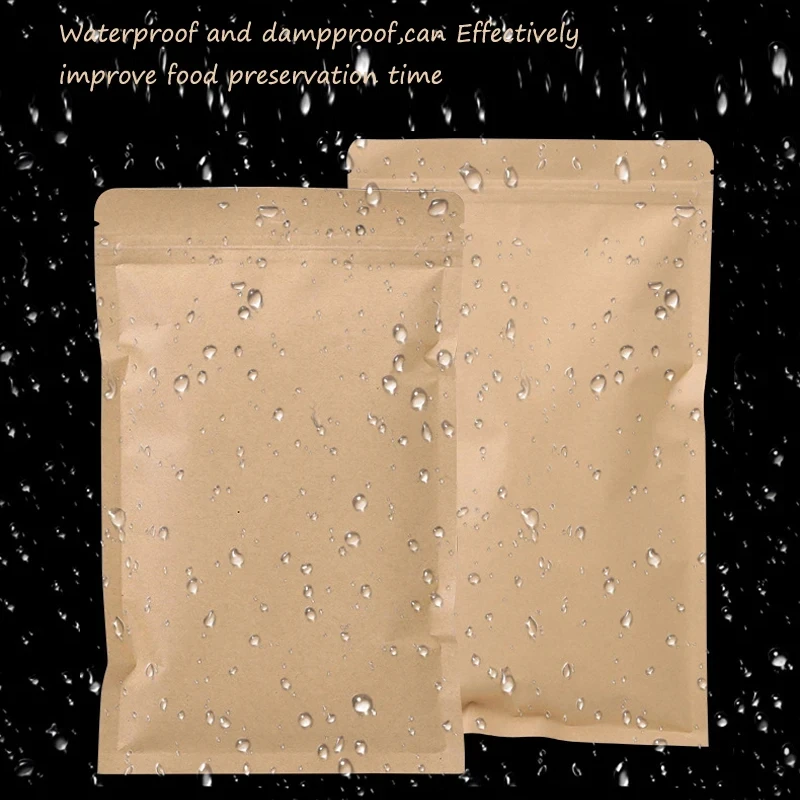 100PCS Brown Kraft Paper Zippe - огляд і ціна Food Storage Bag