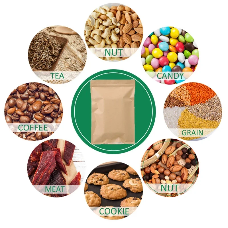 100PCS Brown Kraft Paper Zippe - огляд і ціна Food Storage Bag