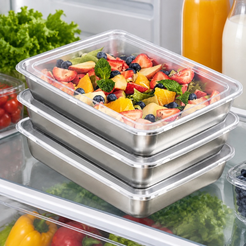 3-Piece Stainless Steel Food C - огляд і ціна Food Storage Meals