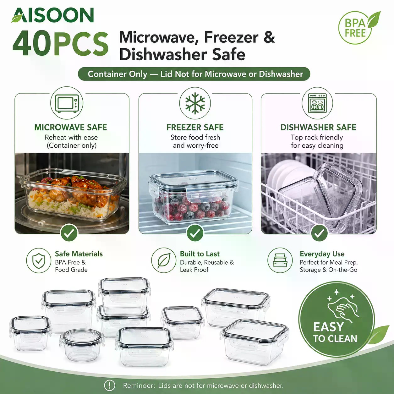 40 PCS Extra Large 85oz Silico - огляд і ціна Food Storage Labels