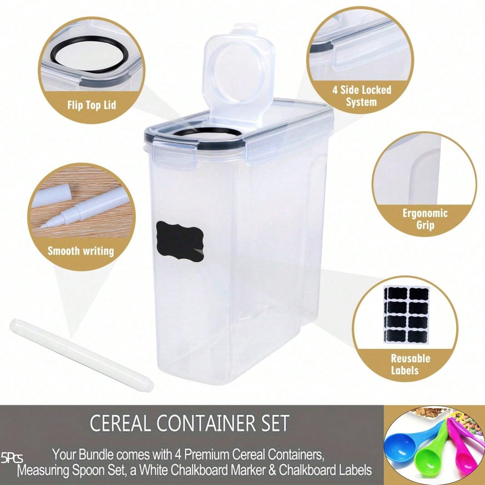 4 Pack Airtight Cereal & Dry F - огляд і ціна Food Storage Meals