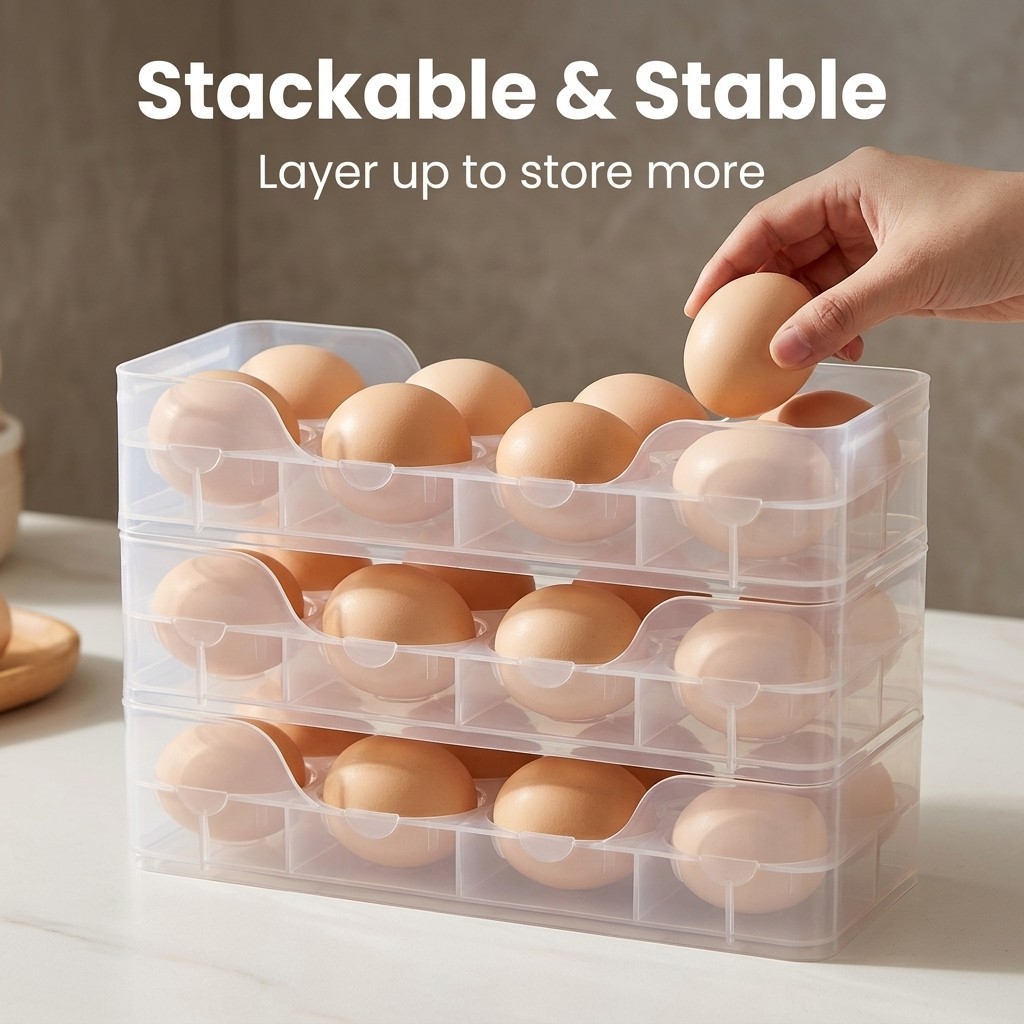 Stackable Egg Holder Fridge Or - огляд і ціна Food Storage With Dividers