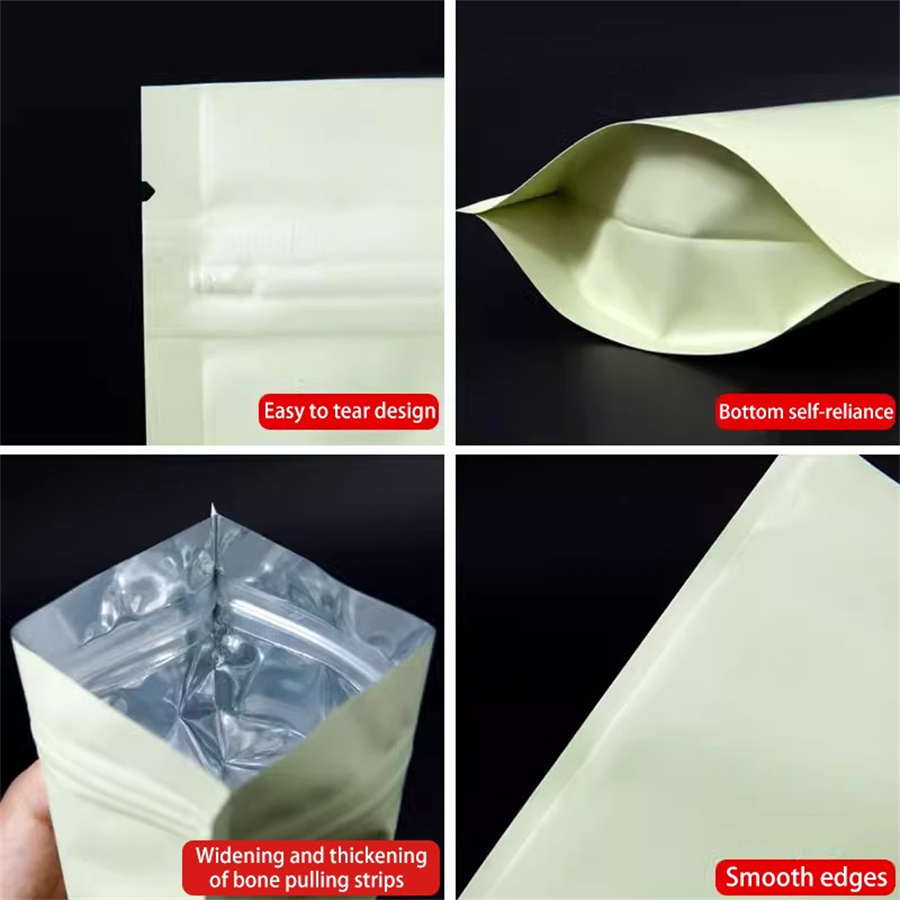 50/100PCS Matte Pale Yellow Zi - огляд і ціна Food Storage Bag