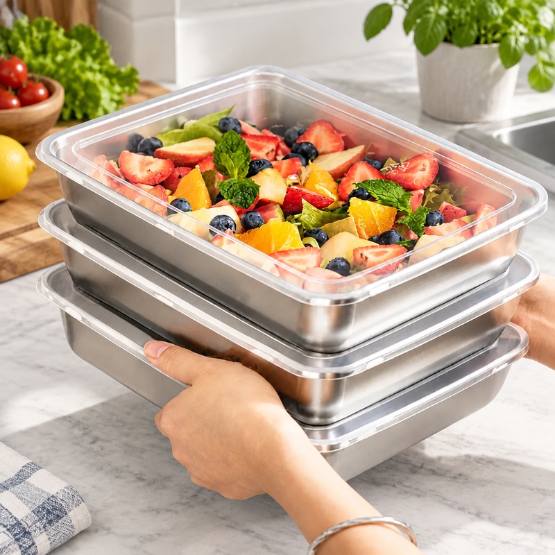 3-Piece Stainless Steel Food S - огляд і ціна Food Storage Meals