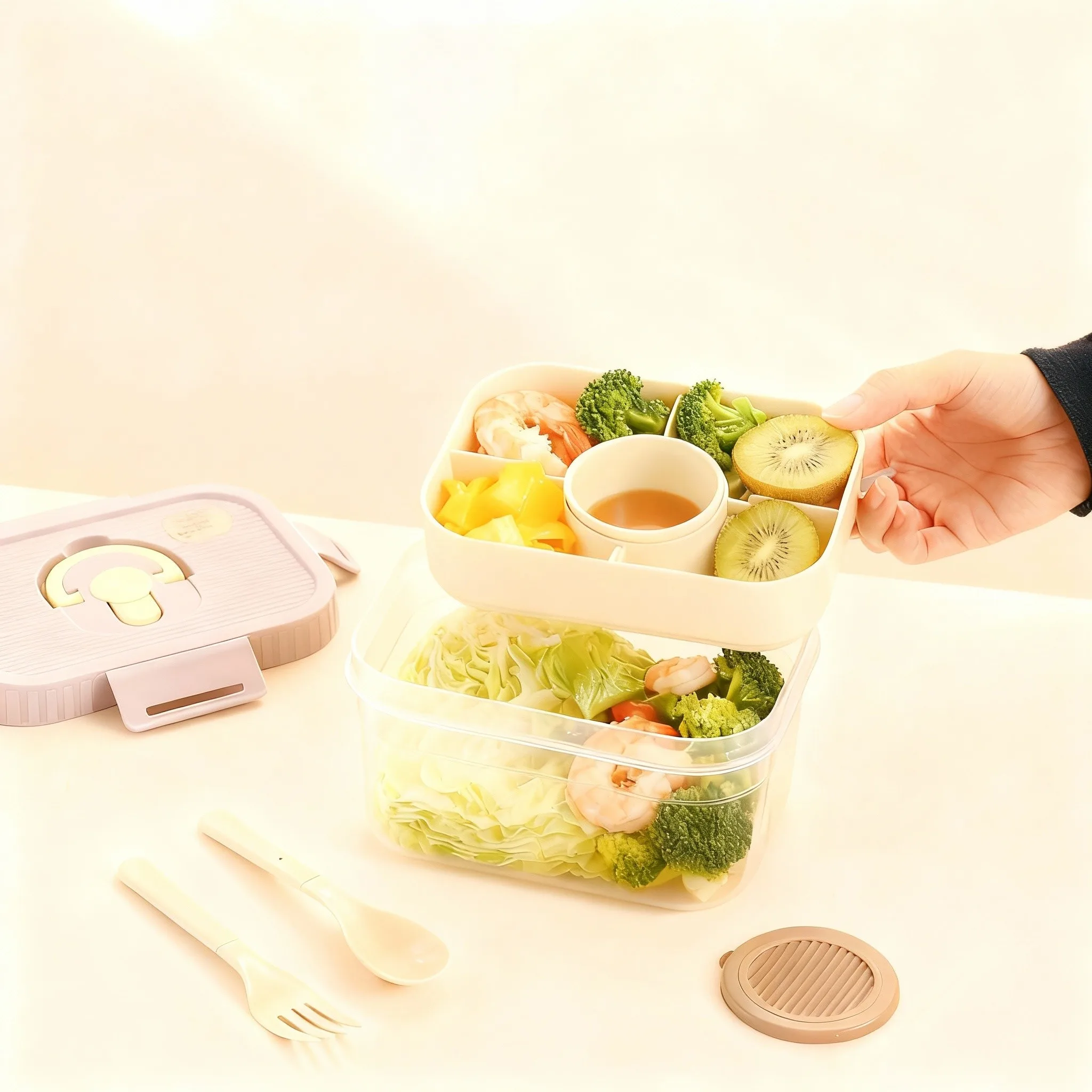 Portable Plastic Double-layer  - огляд і ціна Food Storage Oven Safe