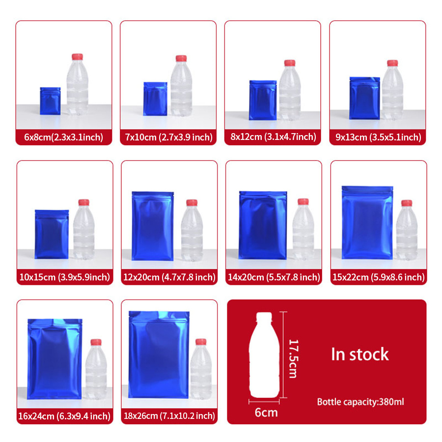 100pcs Matte Blue Foil Zipper  - огляд і ціна Food Storage Bag