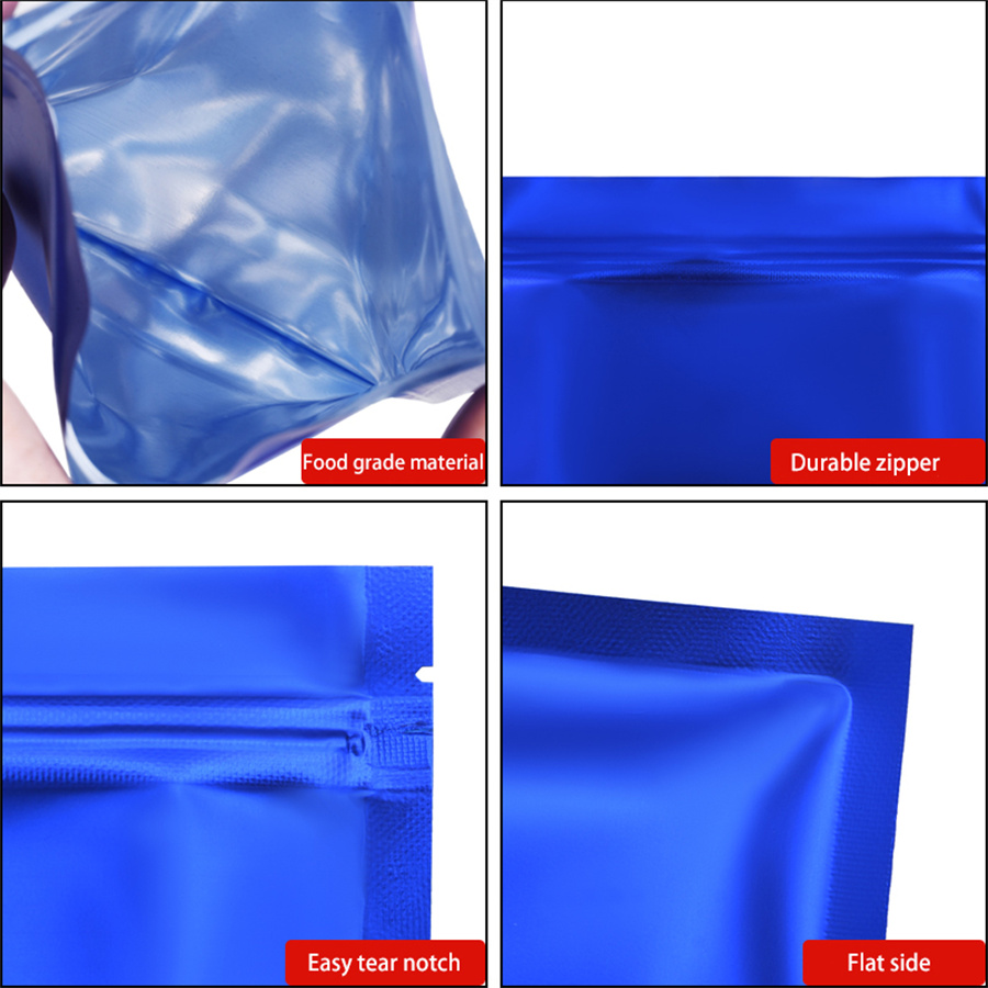 100pcs Matte Blue Foil Zipper  - огляд і ціна Food Storage Bag