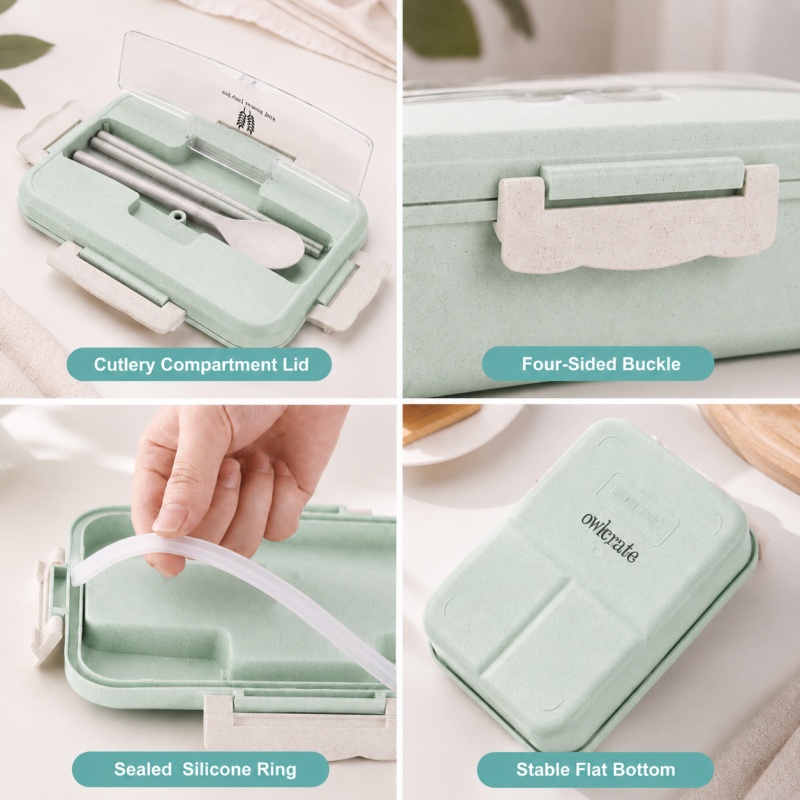 Wheat Straw Lunch Box Microwav - огляд і ціна Food Storage Oven Safe